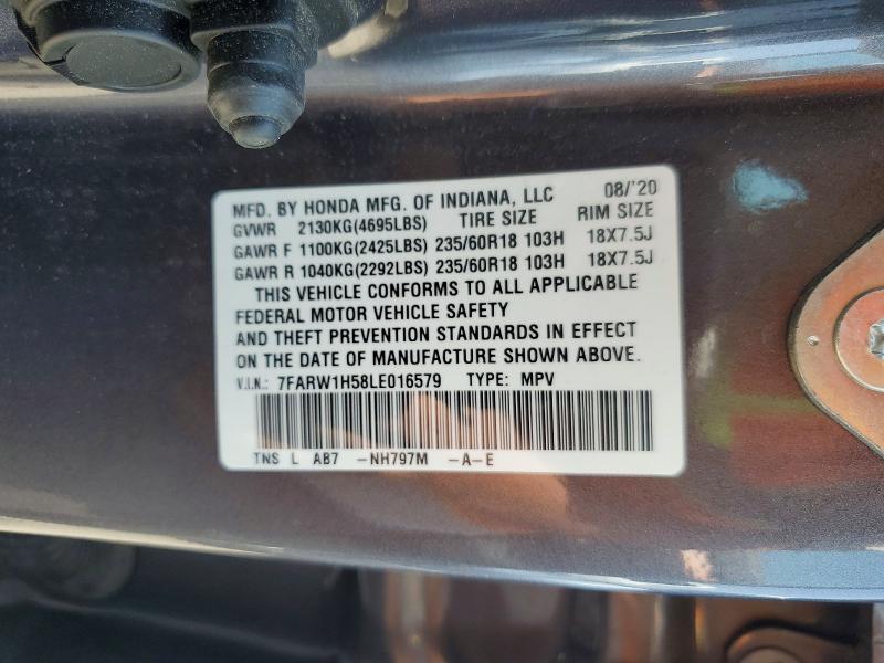 Aukcja sprzedaży 2020 Honda Cr-v, vin: 7FARW1H58LE016579, numer aukcji: 64237266