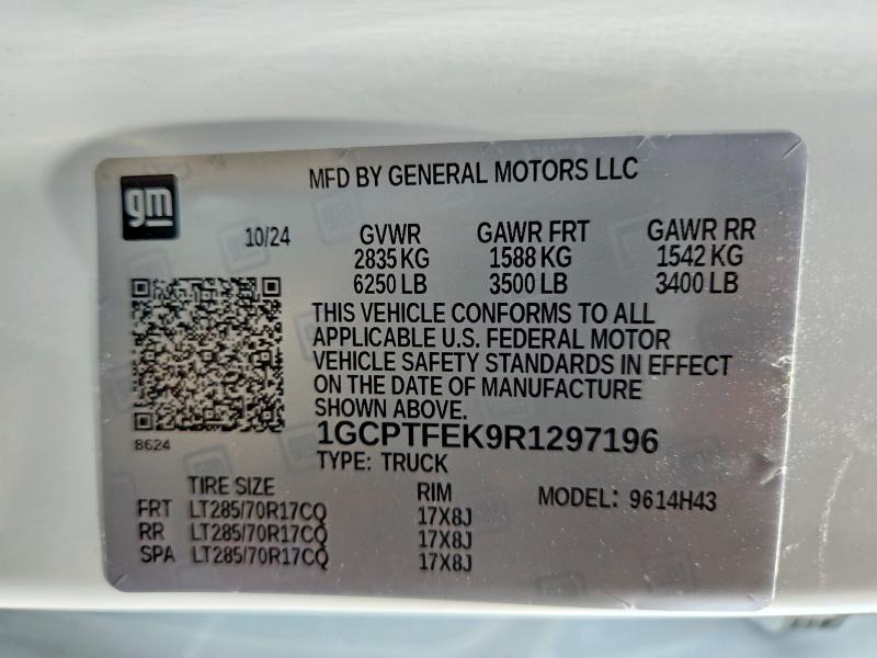 66117666 :رقم المزاد ، 1GCPTFEK9R1297196 vin ، 2024 Chevrolet Colorado مزاد بيع