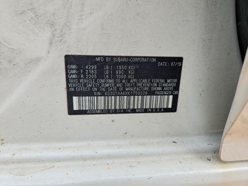 Aukcja sprzedaży 2019 Subaru Impreza, vin: 4S3GTAA6XK1750226, numer aukcji: 64992016