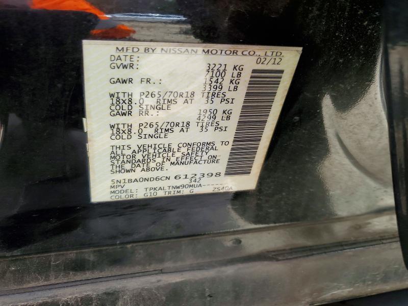 Aukcja sprzedaży 2012 Nissan Armada, vin: 5N1BA0ND6CN612398, numer aukcji: 63650076