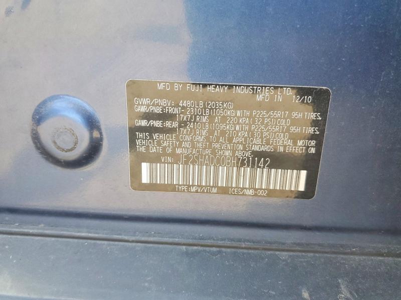 Продаж на аукціоні авто 2011 Subaru Forester, vin: JF2SHADC0BH731142, номер лоту: 63619766