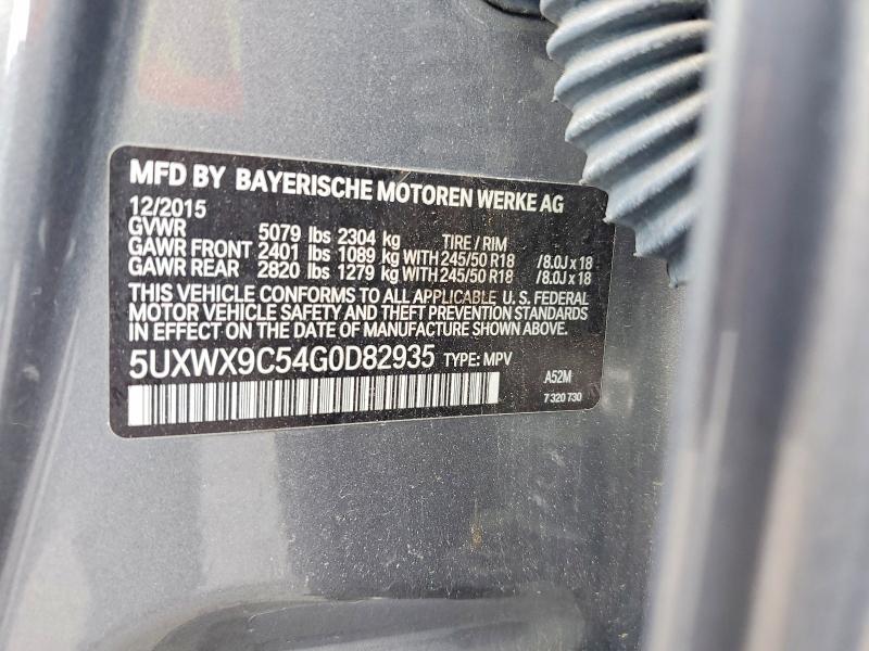 Aukcja sprzedaży 2016 Bmw X3, vin: 5UXWX9C54G0D82935, numer aukcji: 63675856