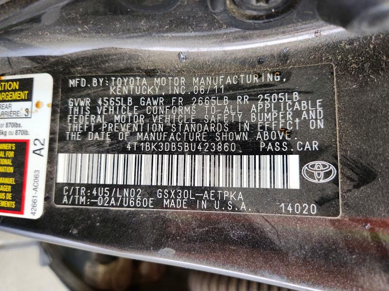 Aukcja sprzedaży 2011 Toyota Avalon, vin: 4T1BK3DB5BU423860, numer aukcji: 63557736