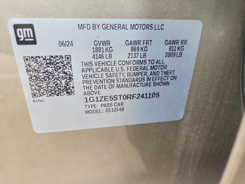 Продажа на аукционе авто 2024 Chevrolet Malibu, vin: 1G1ZE5ST0RF241105, номер лота: 63613206