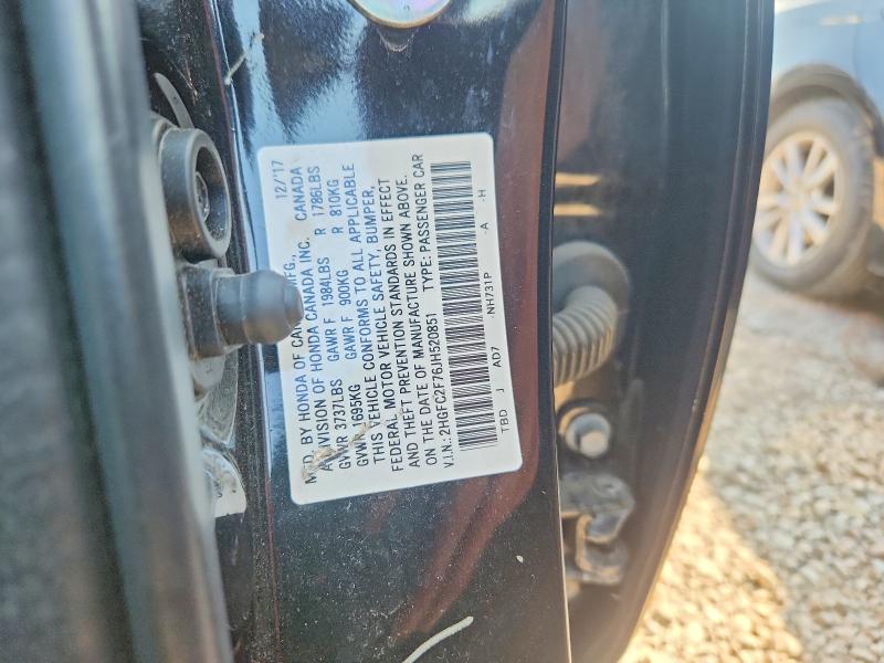 Продаж на аукціоні авто 2018 Honda Civic, vin: 2HGFC2F76JH520851, номер лоту: 64537676