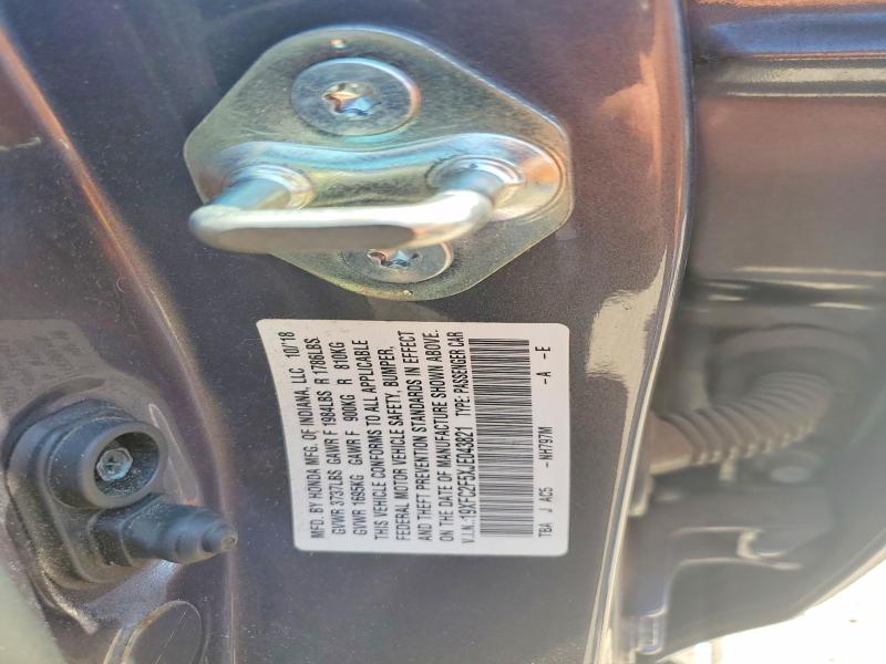 Продаж на аукціоні авто 2018 Honda Civic, vin: 19XFC2F5XJE043821, номер лоту: 66370266