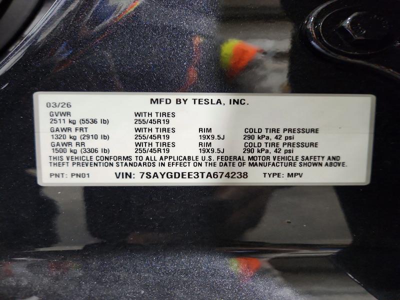 Aukcja sprzedaży 2026 Tesla Model Y, vin: 7SAYGDEE3TA674238, numer aukcji: 66653946