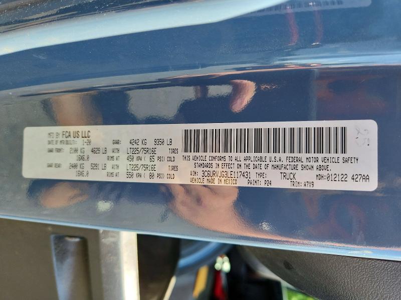Продаж на аукціоні авто 2020 Ram Promaster 3500, vin: 3C6URVJG3LE117431, номер лоту: 65061606