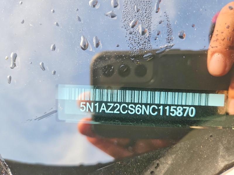 65466476 :رقم المزاد ، 5N1AZ2CS6NC115870 vin ، 2022 Nissan Murano مزاد بيع