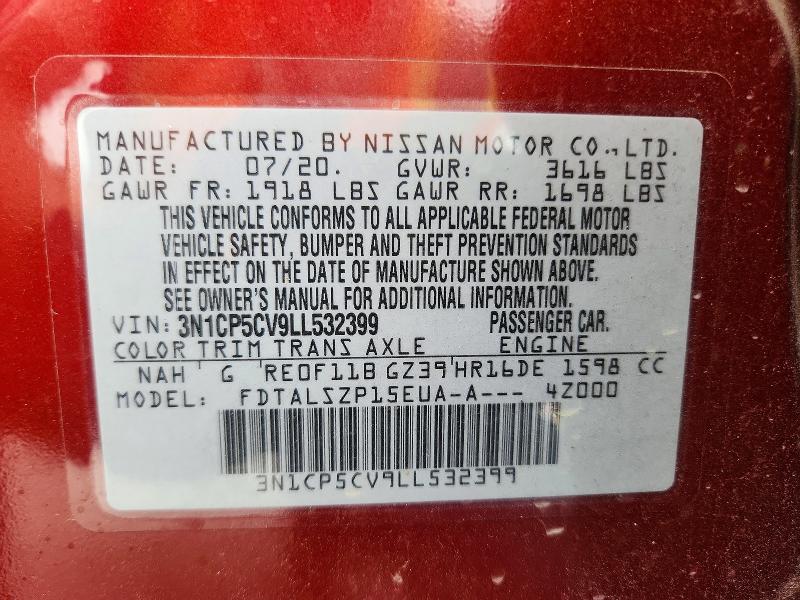 Продажа на аукционе авто 2020 Nissan Kicks, vin: 3N1CP5CV9LL532399, номер лота: 65062196