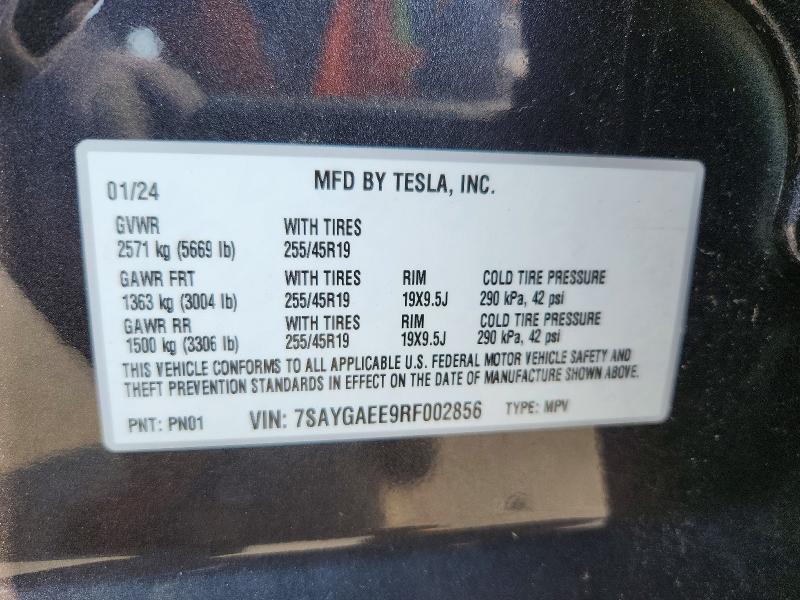 Aukcja sprzedaży 2024 Tesla Model Y, vin: 7SAYGAEE9RF002856, numer aukcji: 64685006