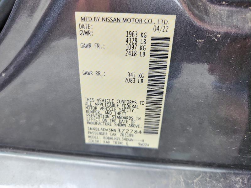 Продаж на аукціоні авто 2022 Nissan Altima, vin: 1N4BL4DV3NN372784, номер лоту: 67363566