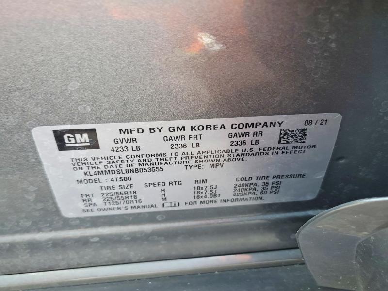 Aukcja sprzedaży 2022 Buick Encore Gx, vin: KL4MMDSL8NB053555, numer aukcji: 64496326