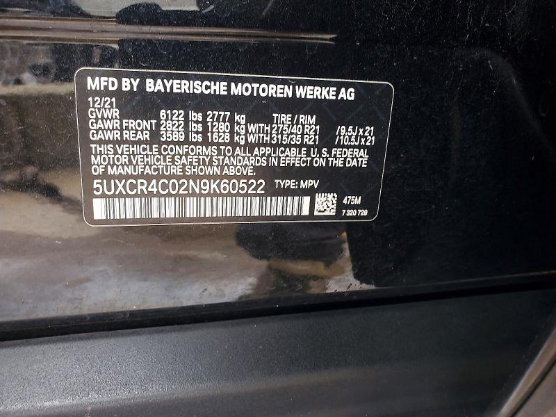 Продажа на аукционе авто 2022 Bmw X5, vin: 5UXCR4C02N9K60522, номер лота: 63479056