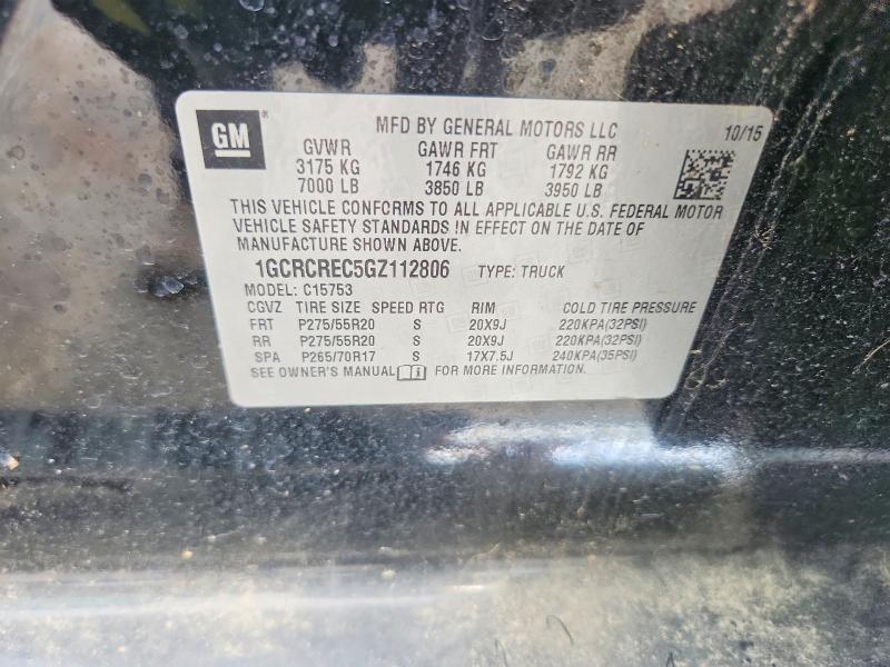 65189816 :رقم المزاد ، 1GCRCREC5GZ112806 vin ، 2016 Chevrolet Silverado مزاد بيع
