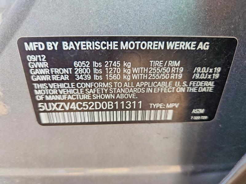 Aukcja sprzedaży 2013 Bmw X5, vin: 5UXZV4C52D0B11311, numer aukcji: 65985786