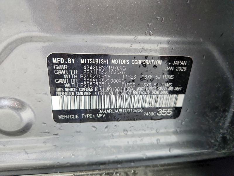 Продажа на аукционе авто 2026 Mitsubishi Outlander Sport, vin: JA4ARUAU6TU012826, номер лота: 65303596