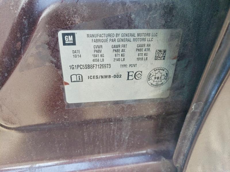 64727796 :رقم المزاد ، 1G1PC5SB8F7126973 vin ، 2015 Chevrolet Cruze مزاد بيع