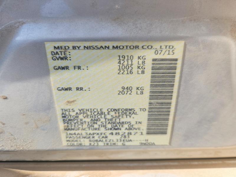Продаж на аукціоні авто 2015 Nissan Altima, vin: 1N4AL3APXFC482871, номер лоту: 64231356