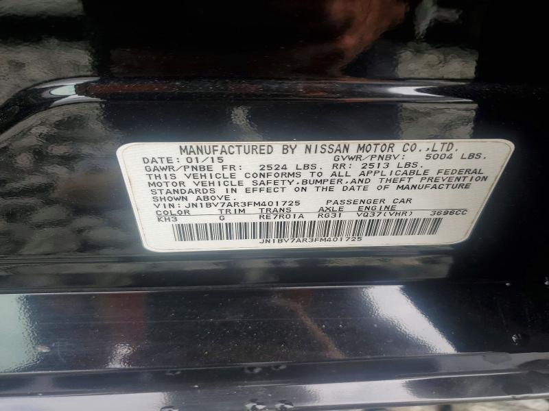 2015 Infiniti Q50 მანქანა იყიდება აუქციონზე, vin: JN1BV7AR3FM401725, აუქციონის ნომერი: 66717466