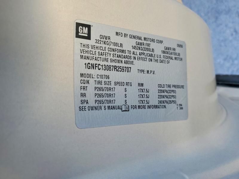 2007 Chevrolet Tahoe მანქანა იყიდება აუქციონზე, vin: 1GNFC13087R259707, აუქციონის ნომერი: 64467936
