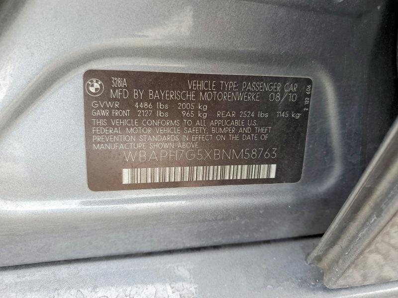 Aukcja sprzedaży 2011 Bmw 328, vin: WBAPH7G5XBNM58763, numer aukcji: 64984296