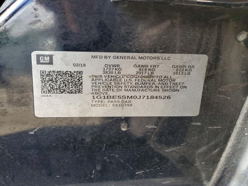64356886 :رقم المزاد ، 1G1BE5SM0J7184526 vin ، 2018 Chevrolet Cruze مزاد بيع