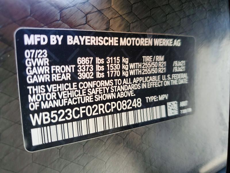 Aukcja sprzedaży 2024 Bmw Ix, vin: WB523CF02RCP08248, numer aukcji: 64318296
