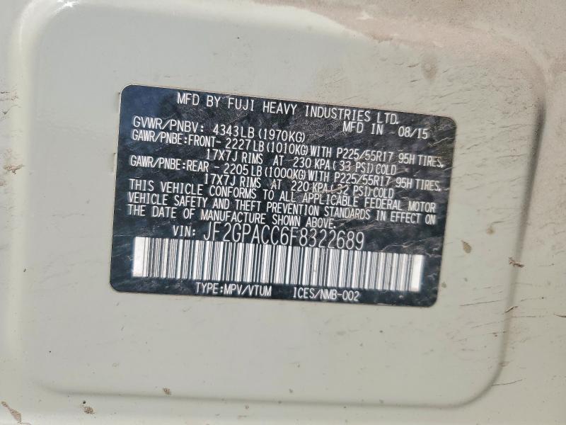 67088596 :رقم المزاد ، JF2GPACC6F8322689 vin ، 2015 Subaru Xv Crosstrek مزاد بيع