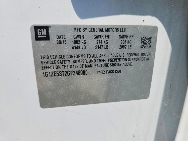66296326 :رقم المزاد ، 1G1ZE5ST2GF348900 vin ، 2016 Chevrolet Malibu مزاد بيع