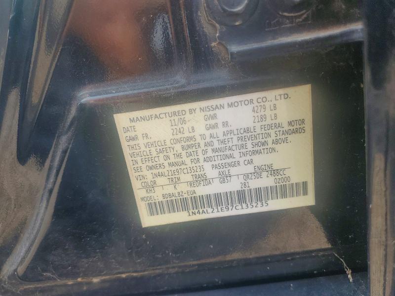 Продажа на аукционе авто 2007 Nissan Altima, vin: 1N4AL21E97C135235, номер лота: 63769616