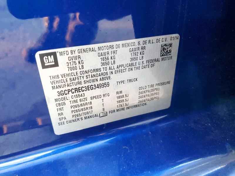 Продажа на аукционе авто 2014 Chevrolet Silverado, vin: 3GCPCREC3EG349959, номер лота: 65016866