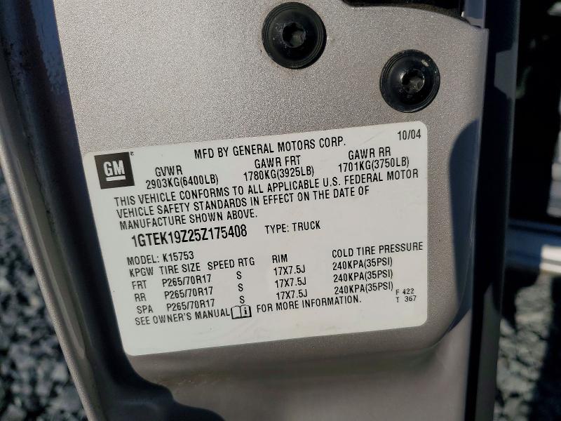 Aukcja sprzedaży 2005 Gmc New Sierra, vin: 1GTEK19Z25Z175408, numer aukcji: 65755216