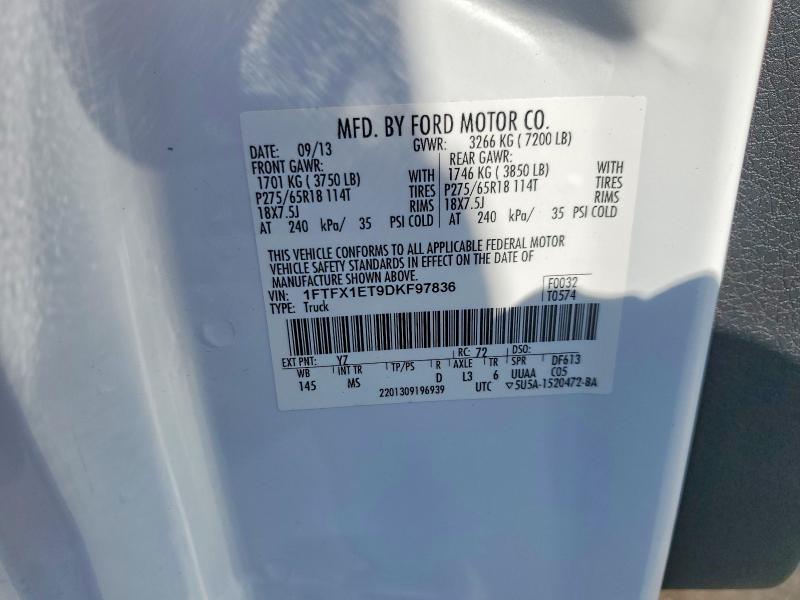 64166976 :رقم المزاد ، 1FTFX1ET9DKF97836 vin ، 2013 Ford F150 مزاد بيع
