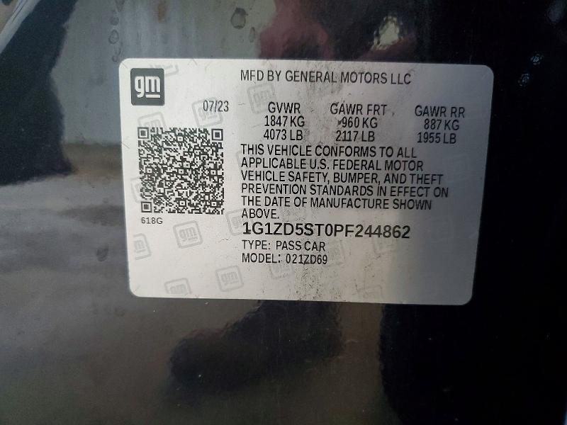2023 Chevrolet Malibu მანქანა იყიდება აუქციონზე, vin: 1G1ZD5ST0PF244862, აუქციონის ნომერი: 64908546