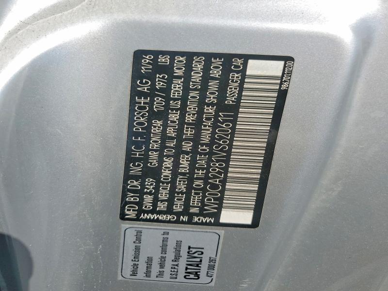 Aukcja sprzedaży 1997 Porsche Boxster, vin: WP0CA2981VS620611, numer aukcji: 64441826