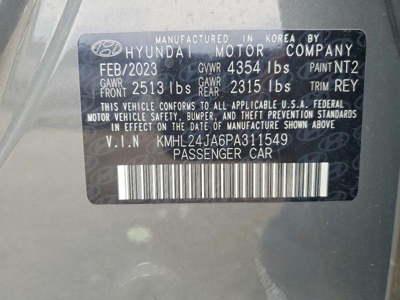 63679276 :رقم المزاد ، KMHL24JA6PA311549 vin ، 2023 Hyundai Sonata مزاد بيع