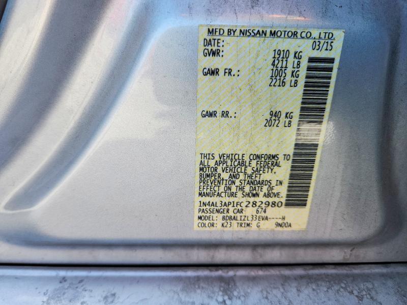 2015 Nissan Altima მანქანა იყიდება აუქციონზე, vin: 1N4AL3AP1FC282980, აუქციონის ნომერი: 66909026