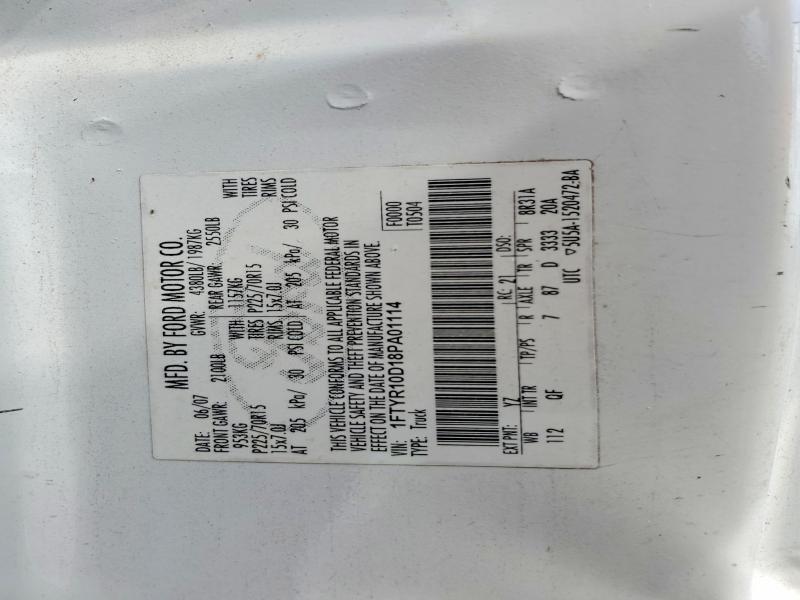 2008 Ford Ranger მანქანა იყიდება აუქციონზე, vin: 1FTYR10D18PA01114, აუქციონის ნომერი: 64206626