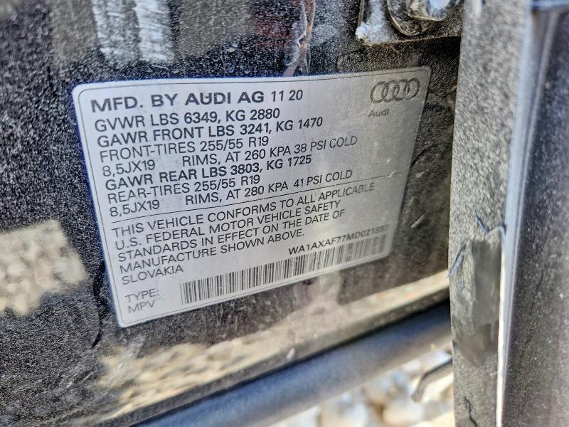 Продаж на аукціоні авто 2021 Audi Q7, vin: WA1AXAF77MD021897, номер лоту: 63765056