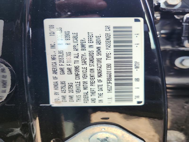 63733926 :رقم المزاد ، 1HGCP3F89AA011390 vin ، 2010 Honda Accord مزاد بيع