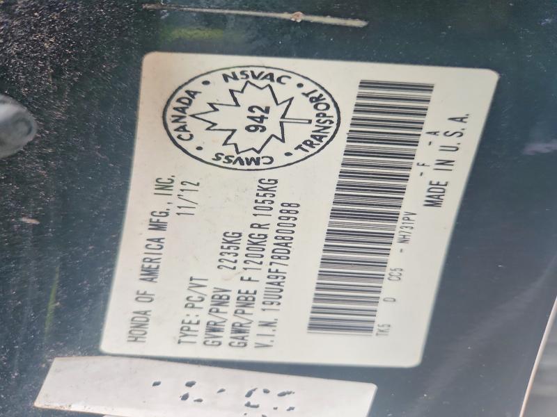 63574286 :رقم المزاد ، 19UUA9F78DA800988 vin ، 2013 Acura Tl مزاد بيع