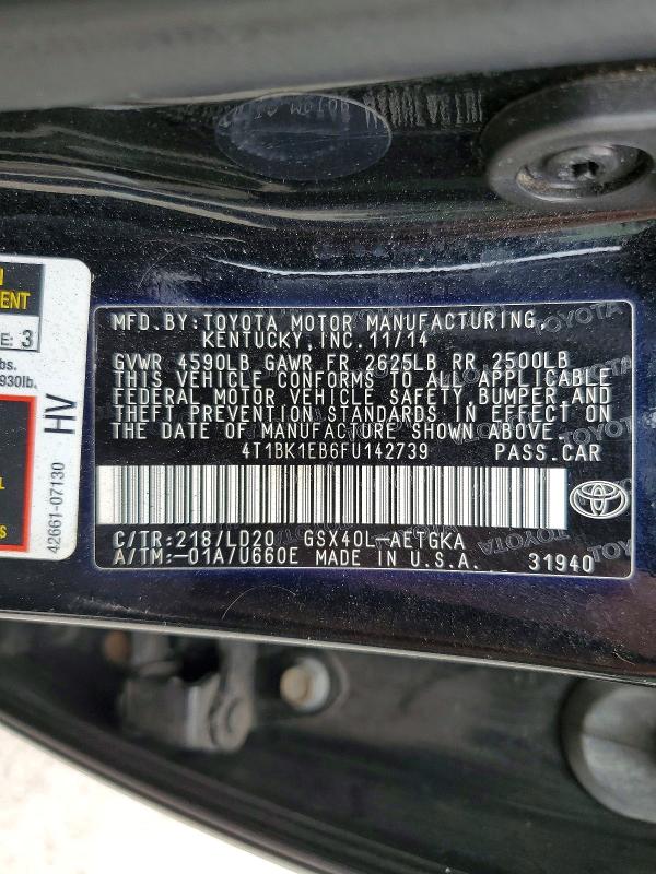 Aukcja sprzedaży 2015 Toyota Avalon, vin: 4T1BK1EB6FU142739, numer aukcji: 64063956