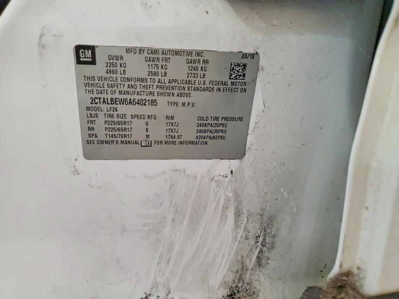2010 Gmc Terrain მანქანა იყიდება აუქციონზე, vin: 2CTALBEW6A6402185, აუქციონის ნომერი: 64025916