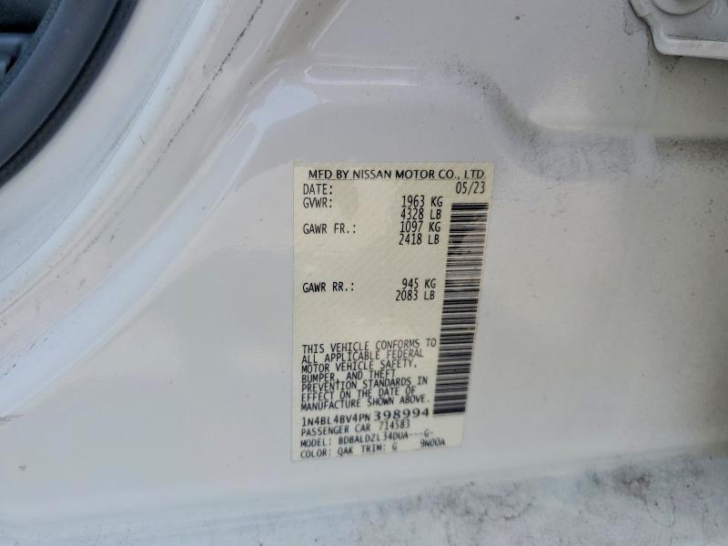 Aukcja sprzedaży 2023 Nissan Altima, vin: 1N4BL4BV4PN398994, numer aukcji: 64542346