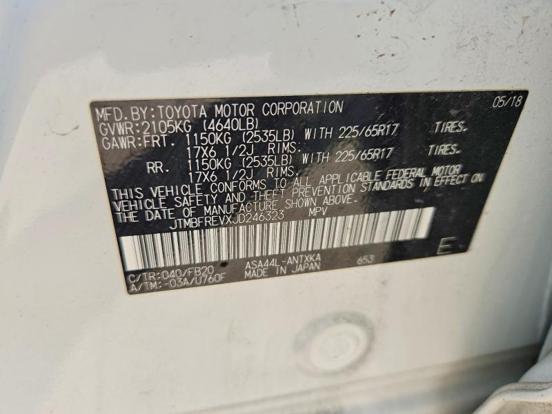 Продажа на аукционе авто 2018 Toyota Rav4, vin: JTMBFREVXJD246323, номер лота: 61641366