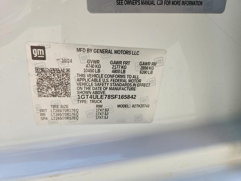 65348086 :رقم المزاد ، 1GT4ULE78SF165842 vin ، 2025 Gmc Sierra مزاد بيع