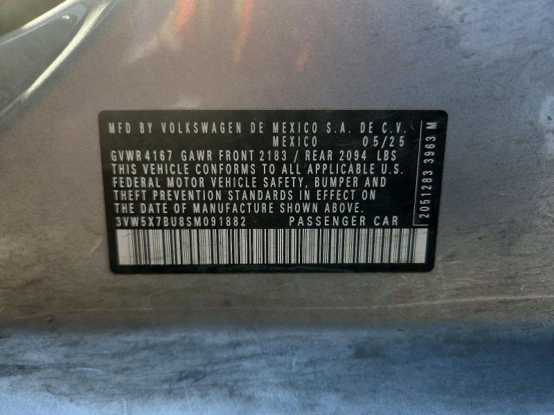 Aukcja sprzedaży 2025 Volkswagen Jetta, vin: 3VW5X7BU8SM091882, numer aukcji: 65934226