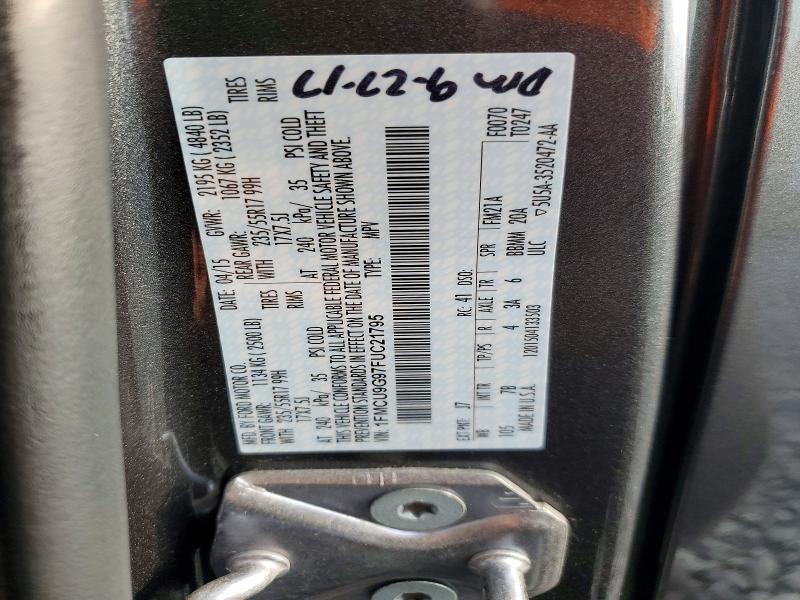 63817696 :رقم المزاد ، 1FMCU9G97FUC21795 vin ، 2015 Ford Escape مزاد بيع