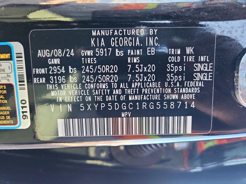 66384226 :رقم المزاد ، 5XYP5DGC1RG558714 vin ، 2024 Kia Telluride مزاد بيع